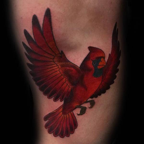 Microrealistic cardinal tattoo done on the inner arm