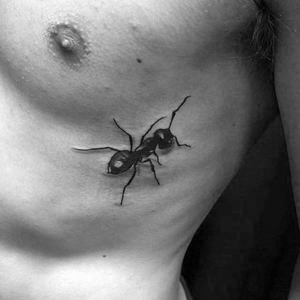 Rib Cage Side Of Body Male Cool Ant Tattoo Ideas