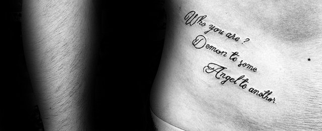 Top 39 Best Rib Quote Tattoo Ideas – [2022 Inspiration Guide]