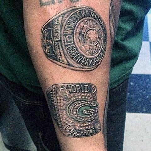 Rings Green Bay Packers Mens Outer Forearm Tattoos
