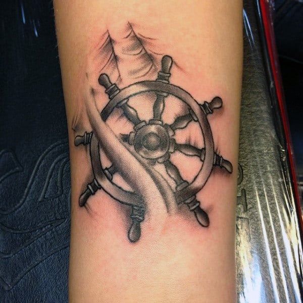 sailboat wheel tattoo
