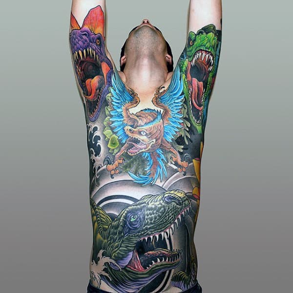 Roaring Beast Tattoo Male Armpit