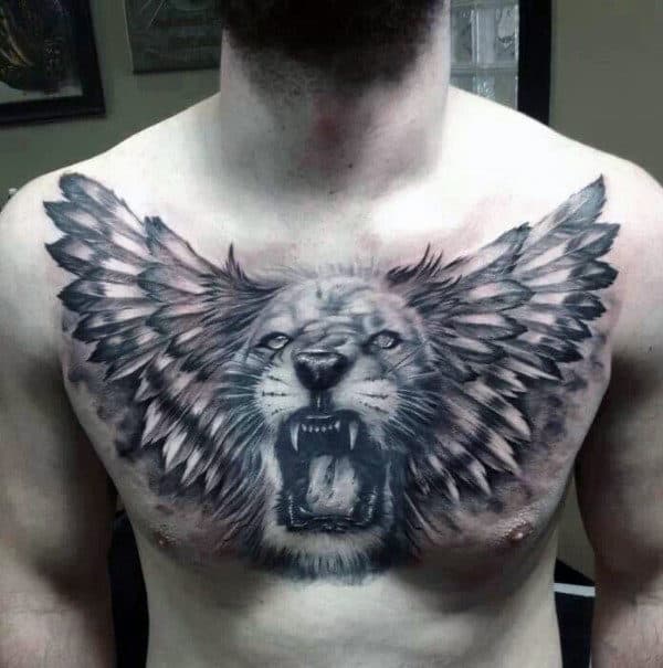 Top 73 Lion Chest Tattoo Ideas - 2020 Inspiration Guide