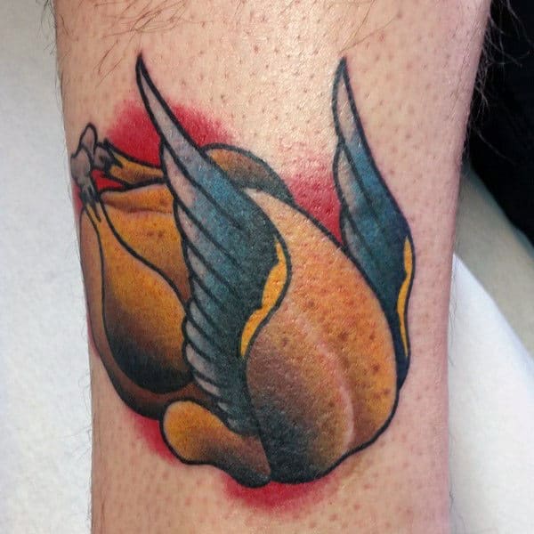 Roasted Turkey Bird Mens Small Arm Tattoos