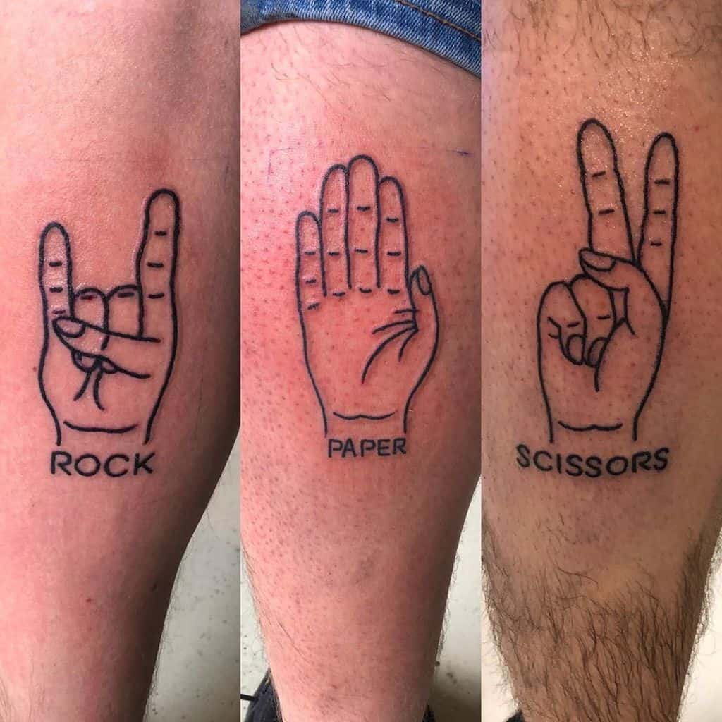 Rock Paper Scissors Friendship Tattoo
