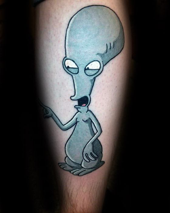 Rodger From American Dad Cartoon Tattoo On Men