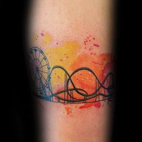 Roller Coaster Mens Tattoo Designs