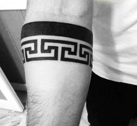 Roman Forearm Band Tattoo Designs For Guys