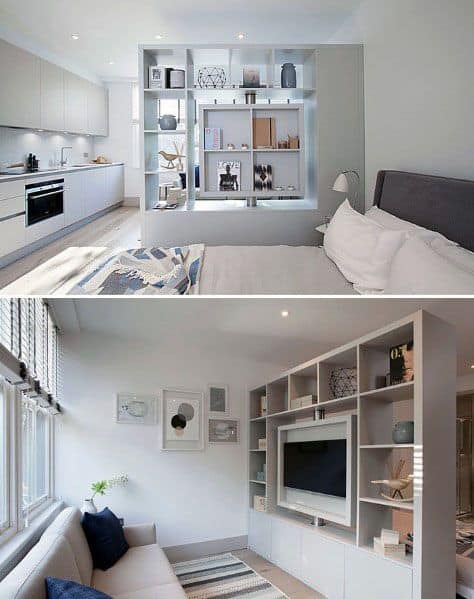Room Divider Bookcase Studio Apartment Ideas