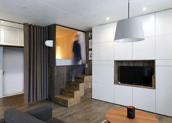 Room Divider Stairs Studio Apartment Ideas