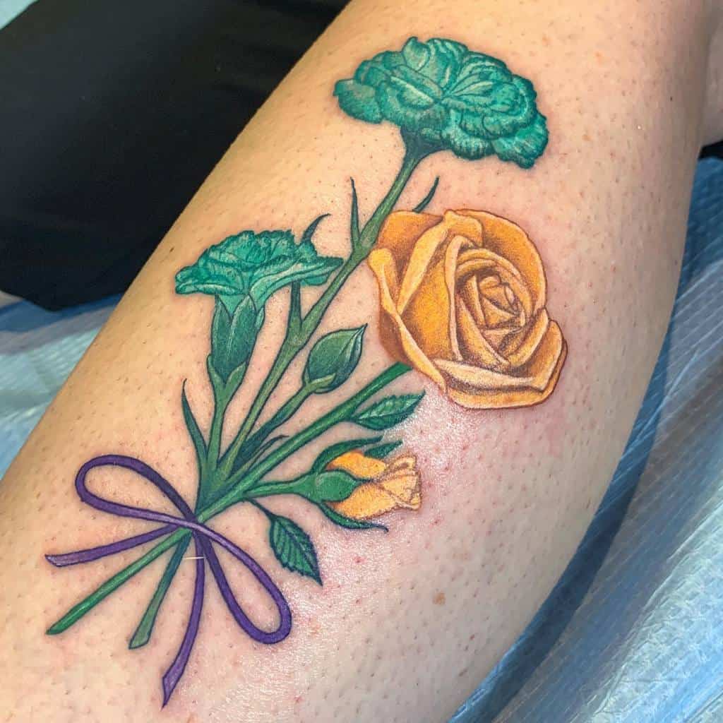 Express Your Love and Devotion with a Carnation Flower Tattoo