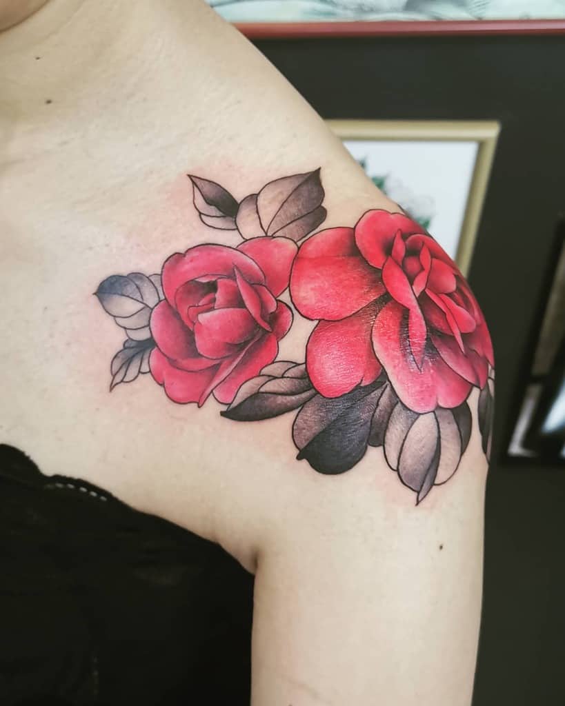 rose flower shoulder tattoo cranzxiang