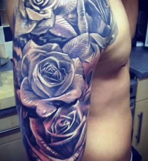 rose-tattoos-for-men-half-sleeve
