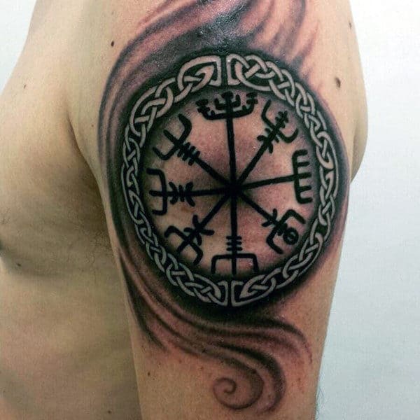 Rune Celtic Knot Mens Upper Arm Tattoo