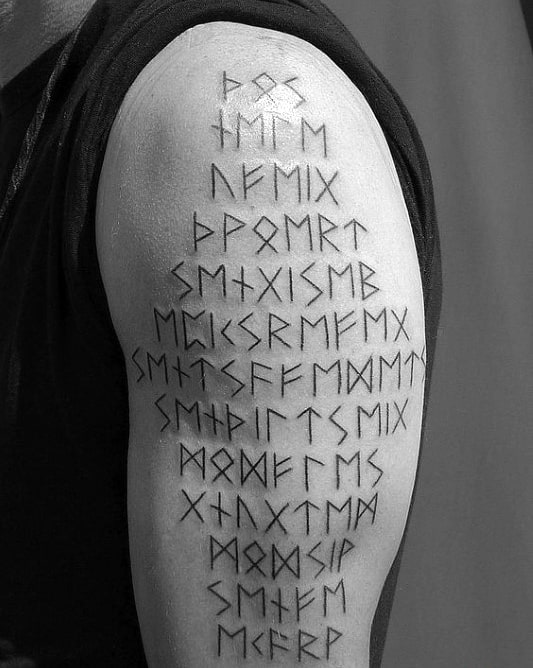 Rune Upper Arm Guys Tattoo Ideas