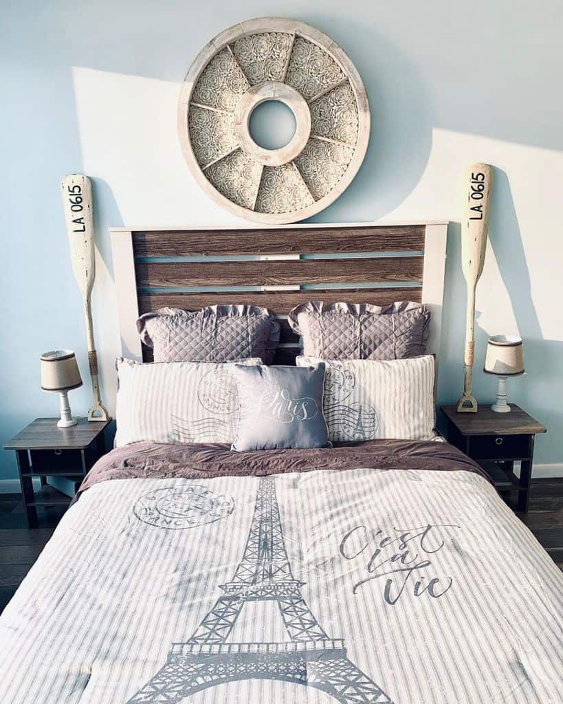rustic decor bedroom paris themed bedspread 