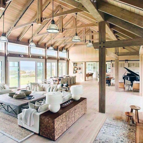 Rustic Ceiling Home Designs Great Room