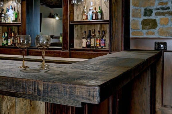 dark wood rustic bar 