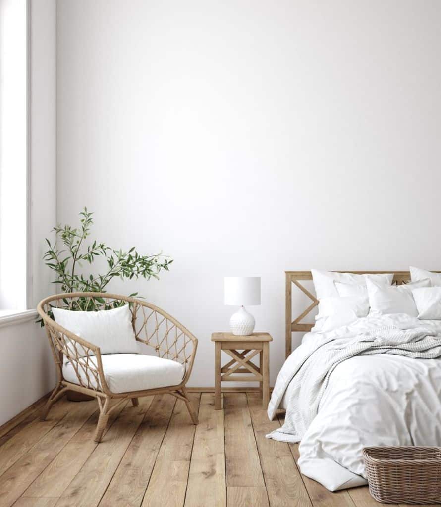 simple white bedroom wood furniture 