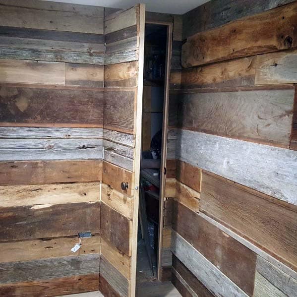 rustic reclaimed barn wood hidden door I