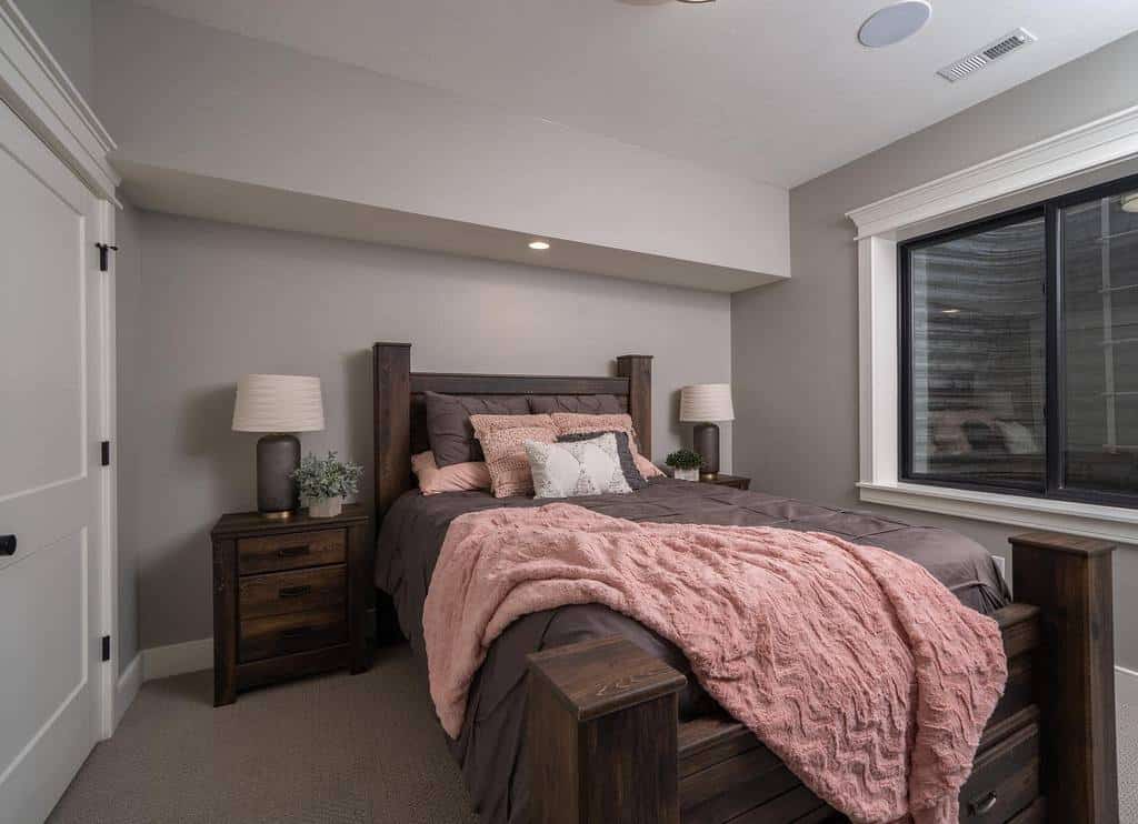 rustic small basement bedroom