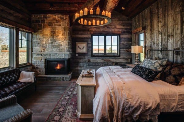 Rustic Traditional Wood Walls Awesome Bedroom
