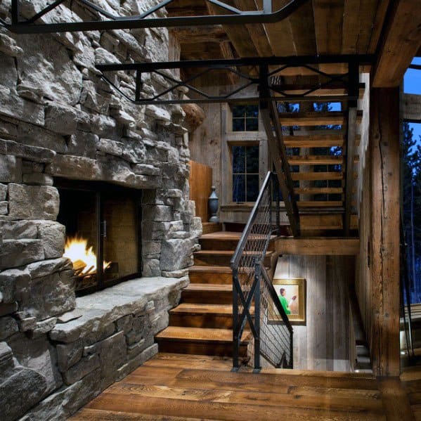 Rustic Unique Wood Stairs Home Ideas