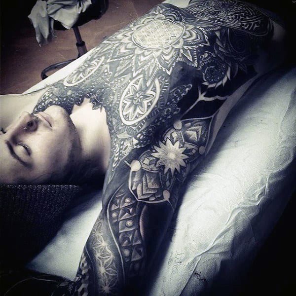 Sacred Recursive Geometries Tattoo For Men Full Body Art