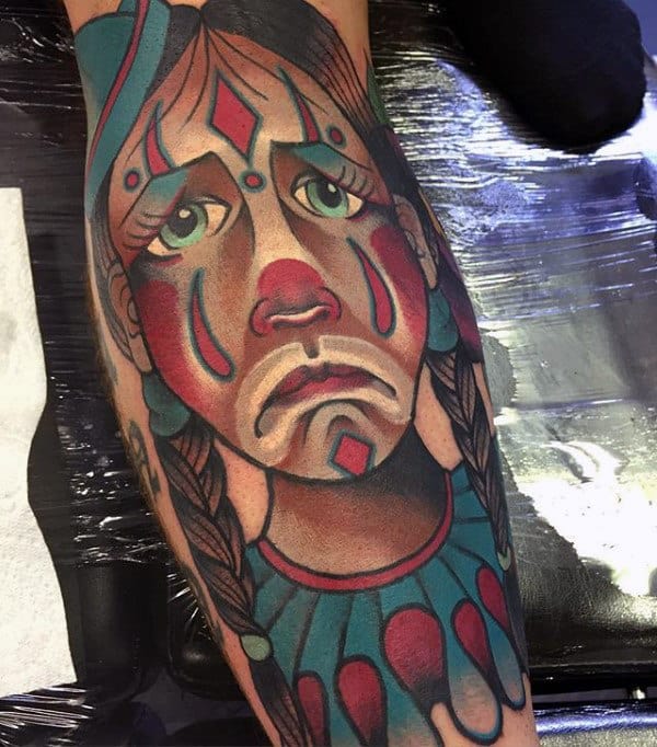 65 Sad Clown Tattoos