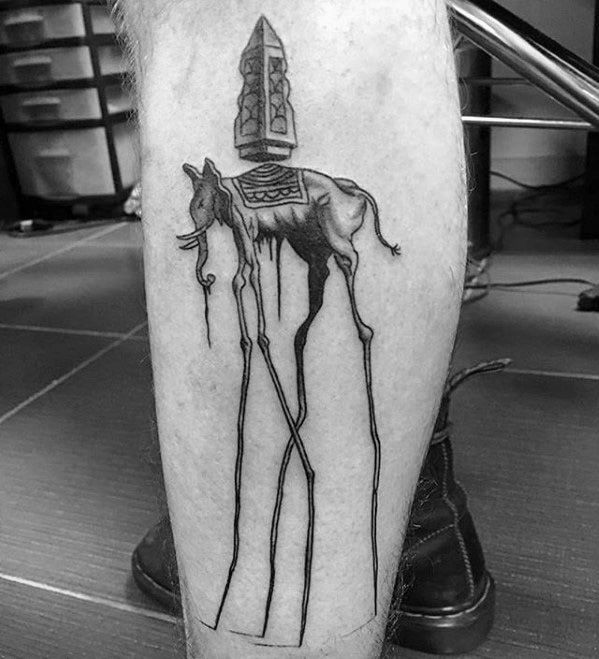 Salvador Dali Elephant Mens Tattoo Ideas