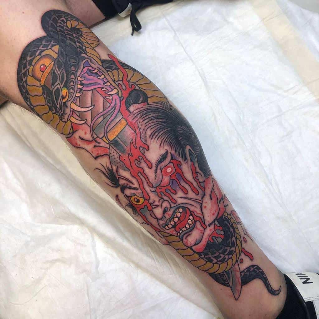 samurai-warrior-leg-sleeve-tattoo-the_beardedfatha