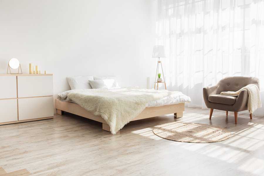 minimalist scandi bedroom