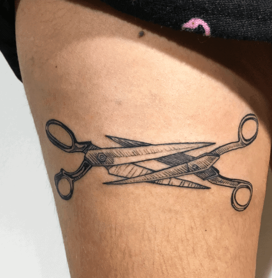 Scissors Lovers Gay Cute Tattoo