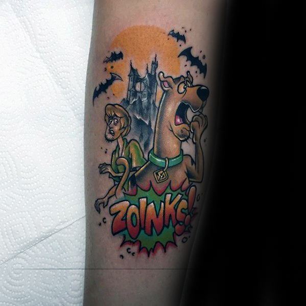 Scooby Doo Mens Tattoo Designs On Forearm