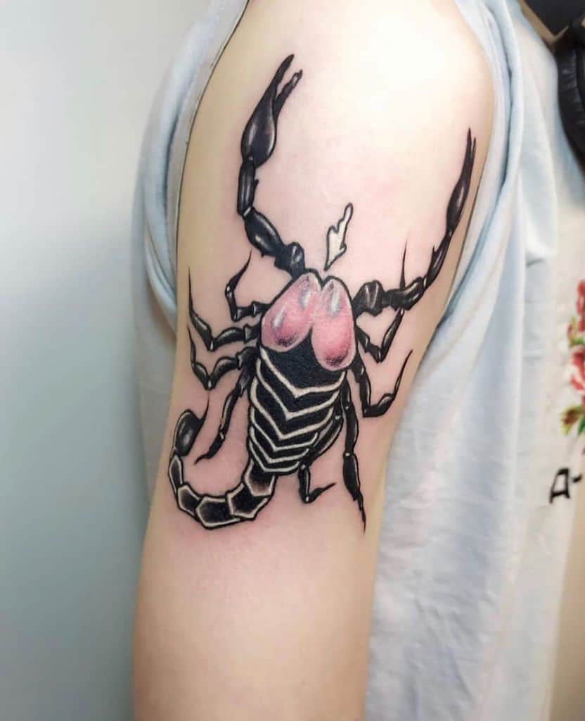 Scorpion Traditional Dark Work Tattoo