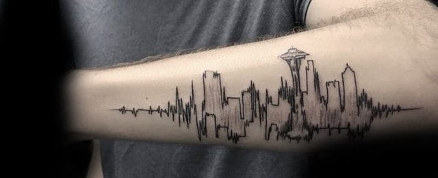 30 Seattle Skyline Tattoo Designs For Men - City Ink Ideas. 