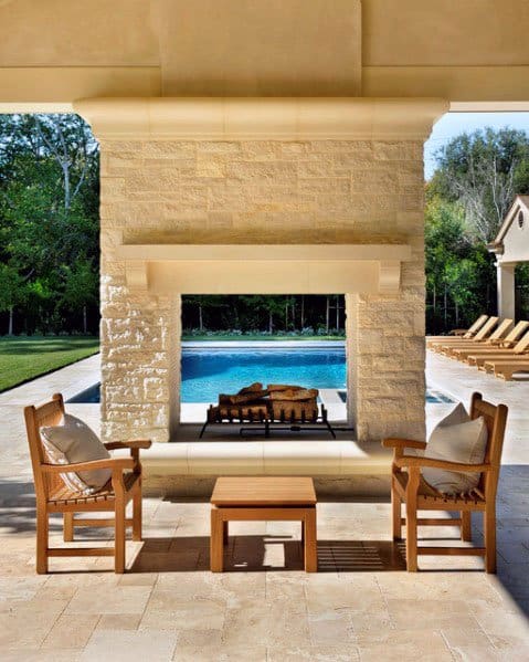See Through Design Ideas For Patio Fireplace Backyard Pool