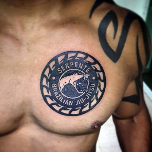 Serpente Brazilian Jiu Jitsu Guys Upper Ches Snake Tattoos