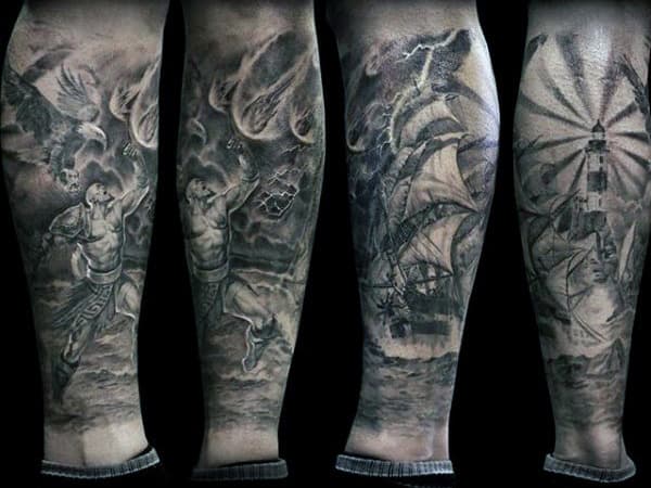 Dynamo Tattoos - Kratos god of war piece from today. Clients first tattoo,  sat like a champ! #tattoo #tattooartist#blackandgrey#portrait#kratos#godofwar#godofwartattoo#ragnarok#gametattoo#game#videogametattoo