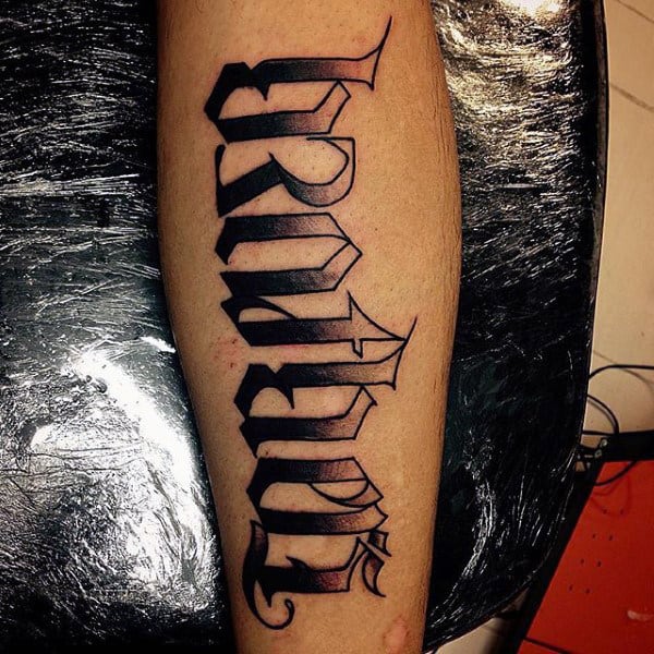 Fore Arm Tattoos Gangsta Letter Font | TikTok