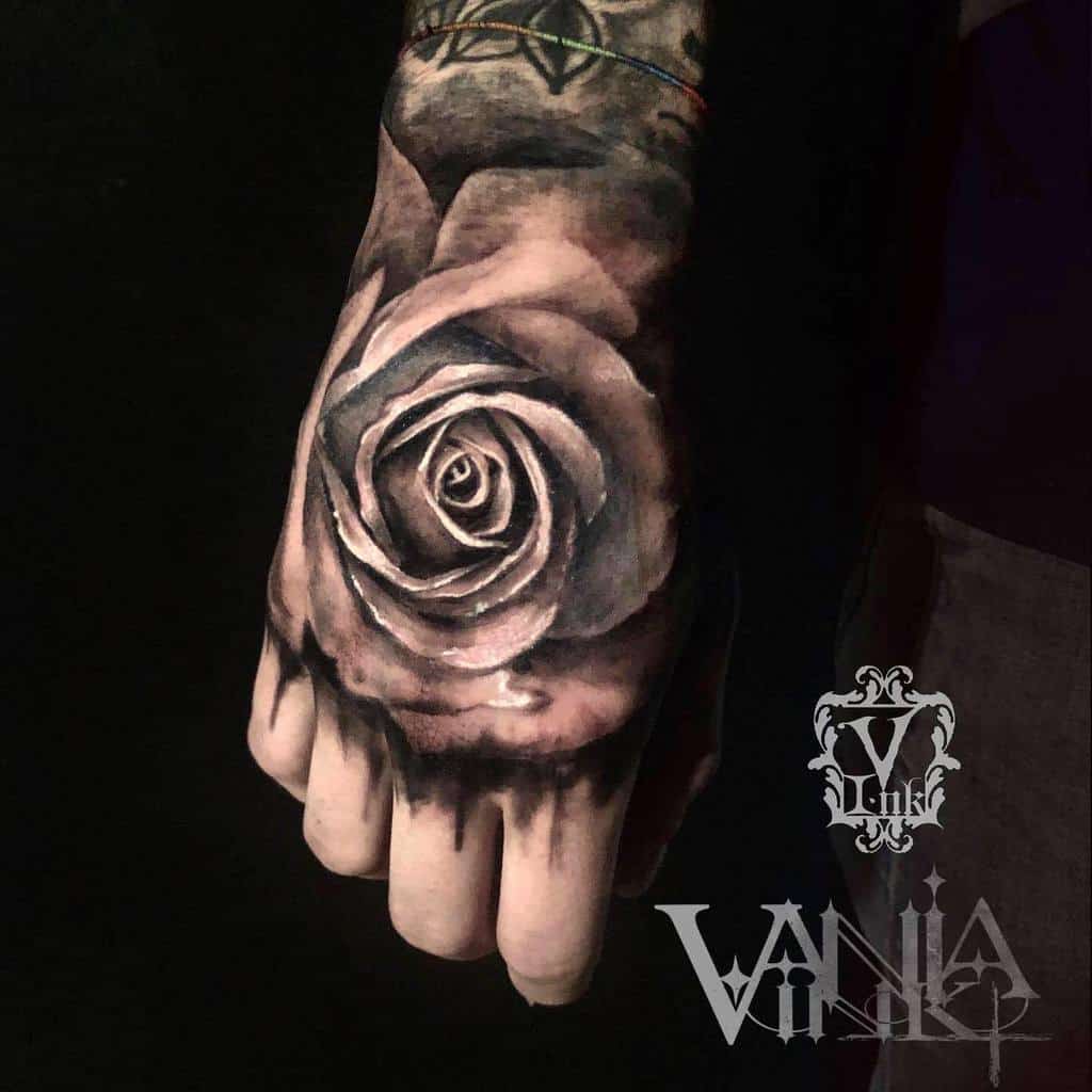 shaded rose hand tattoos v_ink_tattooshop