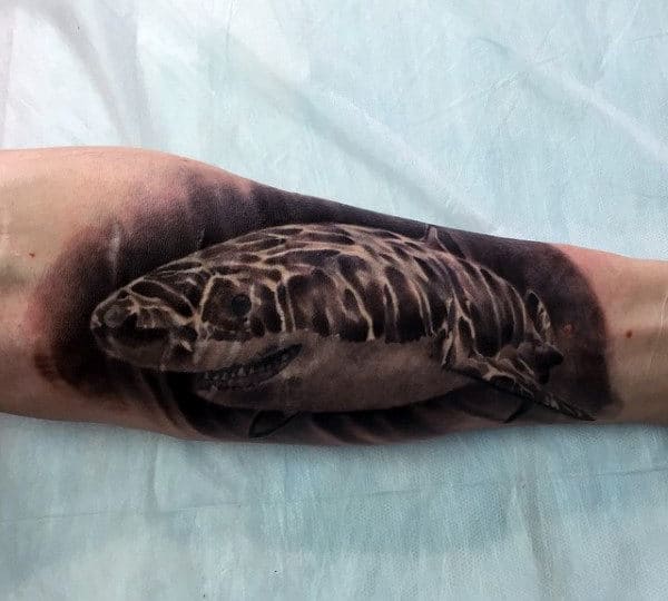 Shark Underwater Mens 3d Creative Forearm Tattoos