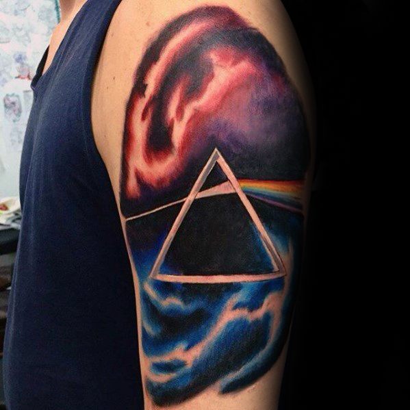 Sharp Arm Dark Side Of The Moon Male Tattoo Ideas