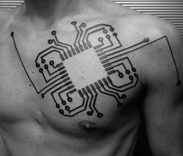 circuit hand tattoo