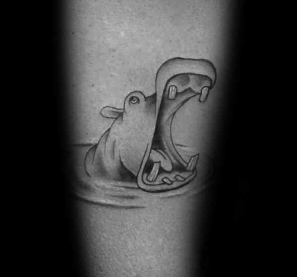 Sharp Hippo Jaw Forearm Male Tattoo Ideas