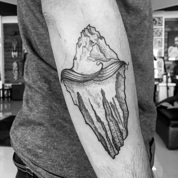 Sharp Iceberg Male Tattoo Ideas