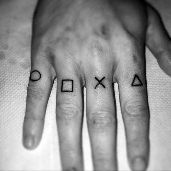 Sharp Playstation Male Tattoo Ideas On Fingers
