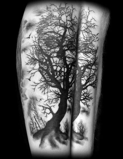 40 Skull Tree Tattoo Designs For Men Cool Ink Ideas 1236