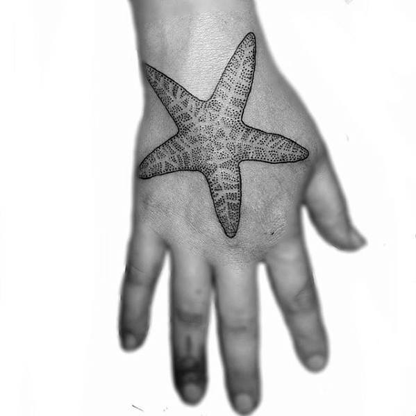 Sharp Starfish Male Tattoo Ideas On Hand