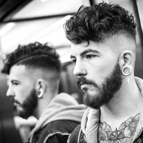 Shaved Sides Hairstyles For Short Curly Hair Men